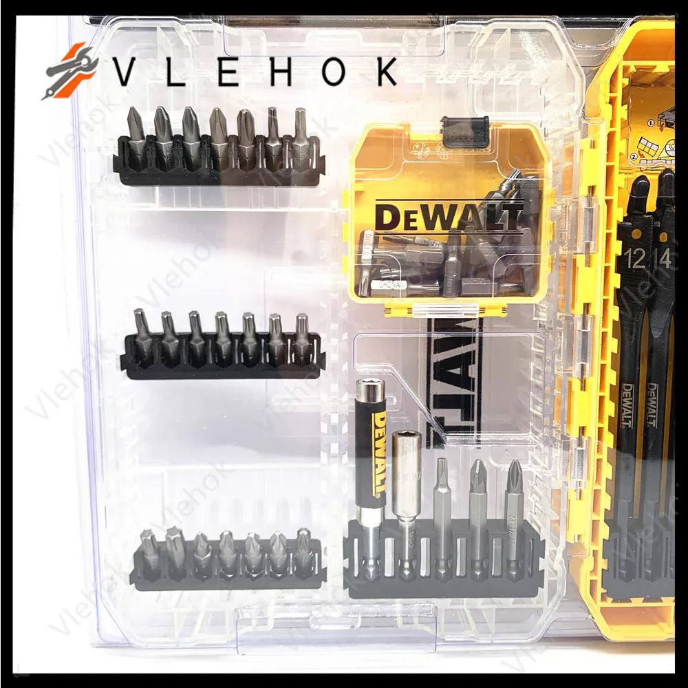 DEWALT DT70758 57PC Drill Drive Set with Brad Point and Extreme Flatwood Bits Tool Accessories For Woodworking Home Openings