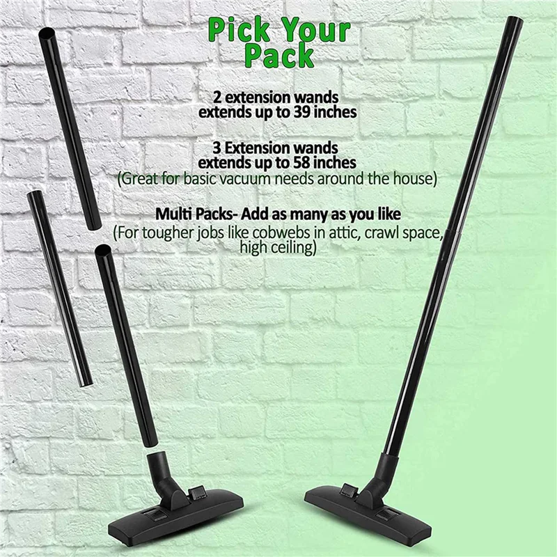 A44T 9Pcs 1.25 Inch Vacuum Accessories And Attachments Extension Wands For Shop Vac Extension Wand Attachment Vacuum Pipe