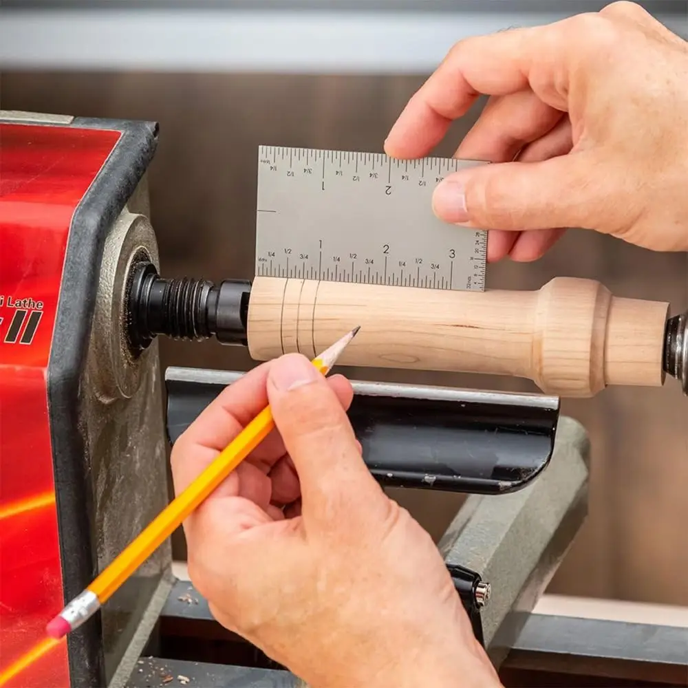 Gifts Portable Square Edge Ruler Durable Stainless Steel Woodworker Edge Rules Marking Tool Slide Precision Rules