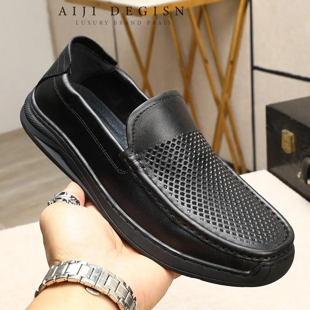 

Мужская обувь из натуральной кожи в стиле ретро, повседневная обувь из воловьей кожи, черные прогулочные коричневые лоферы, туфли дерби, оригинальная роскошная обувь