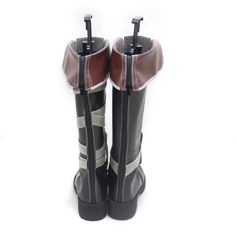 Game LOL Vi Cosplay Shoes High Boots Cosplay Vi Black Handsome Shoes Women and Men Cosplay Halloween Party Shoes