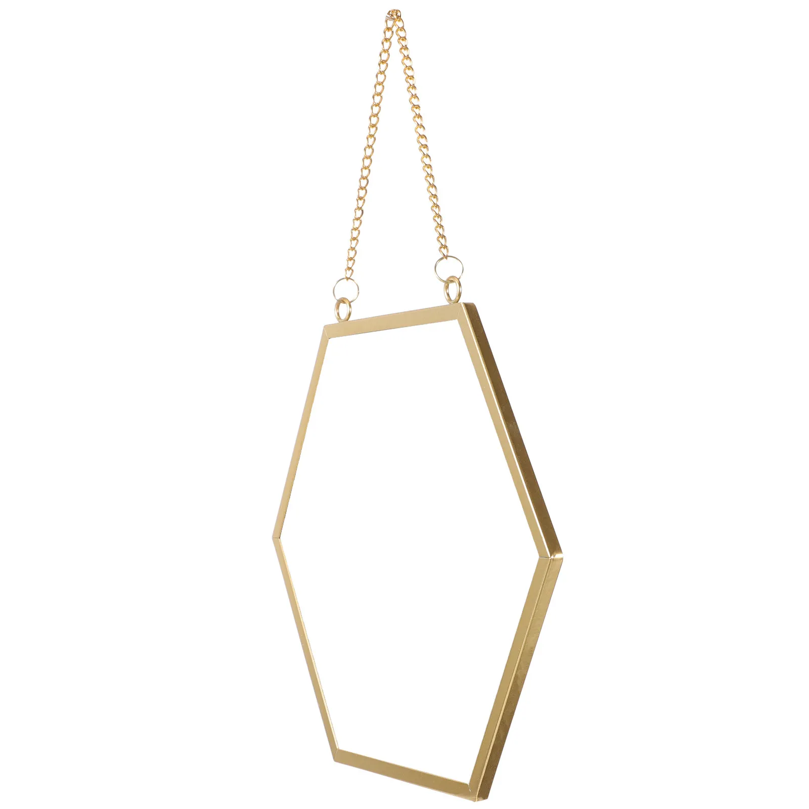 Hexagon Wall Mirror Decor Modern Premium Glass Makeup Mirror with Iron Frame for Bathroom Bedroom Living Room Entryway Hanging