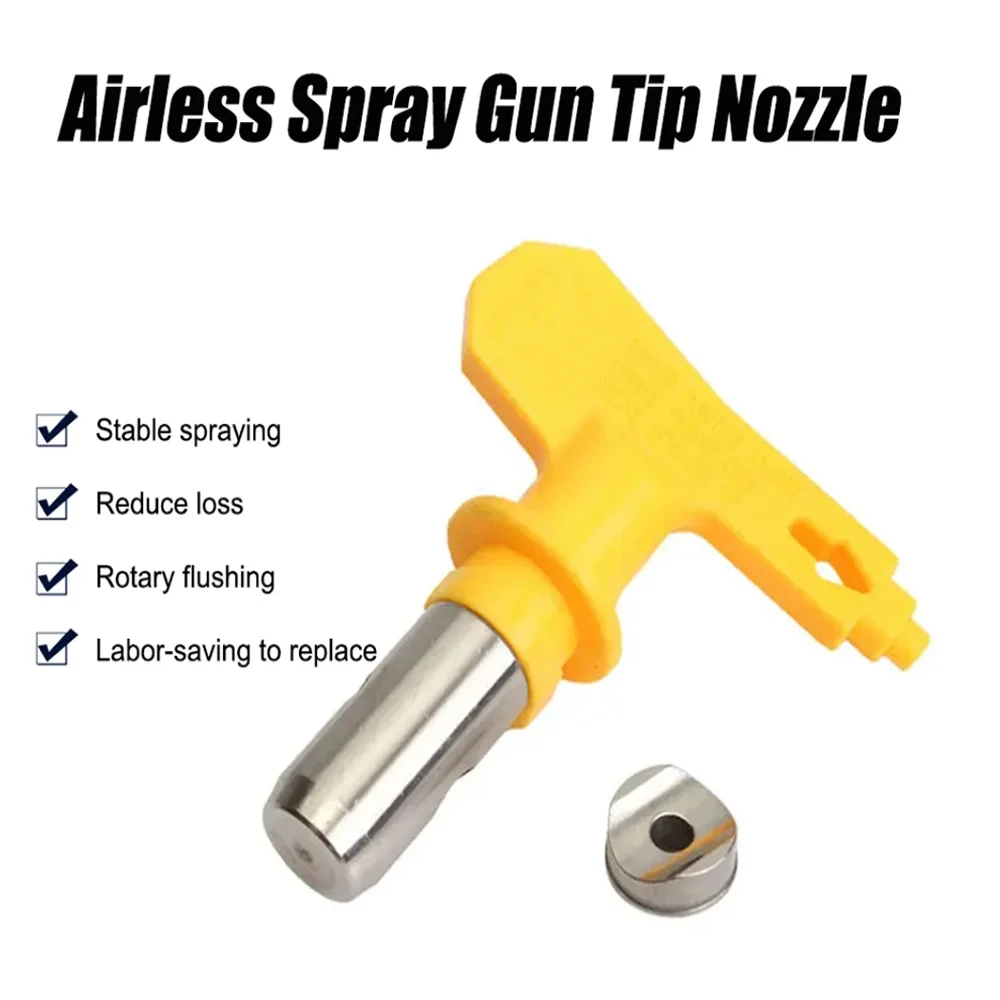 Yellow Multi Model Airless Spray Gun Nozzle Head Reversible Spray Head Nozzle With Tip Guard For Airless Spray Guns And Sprayers