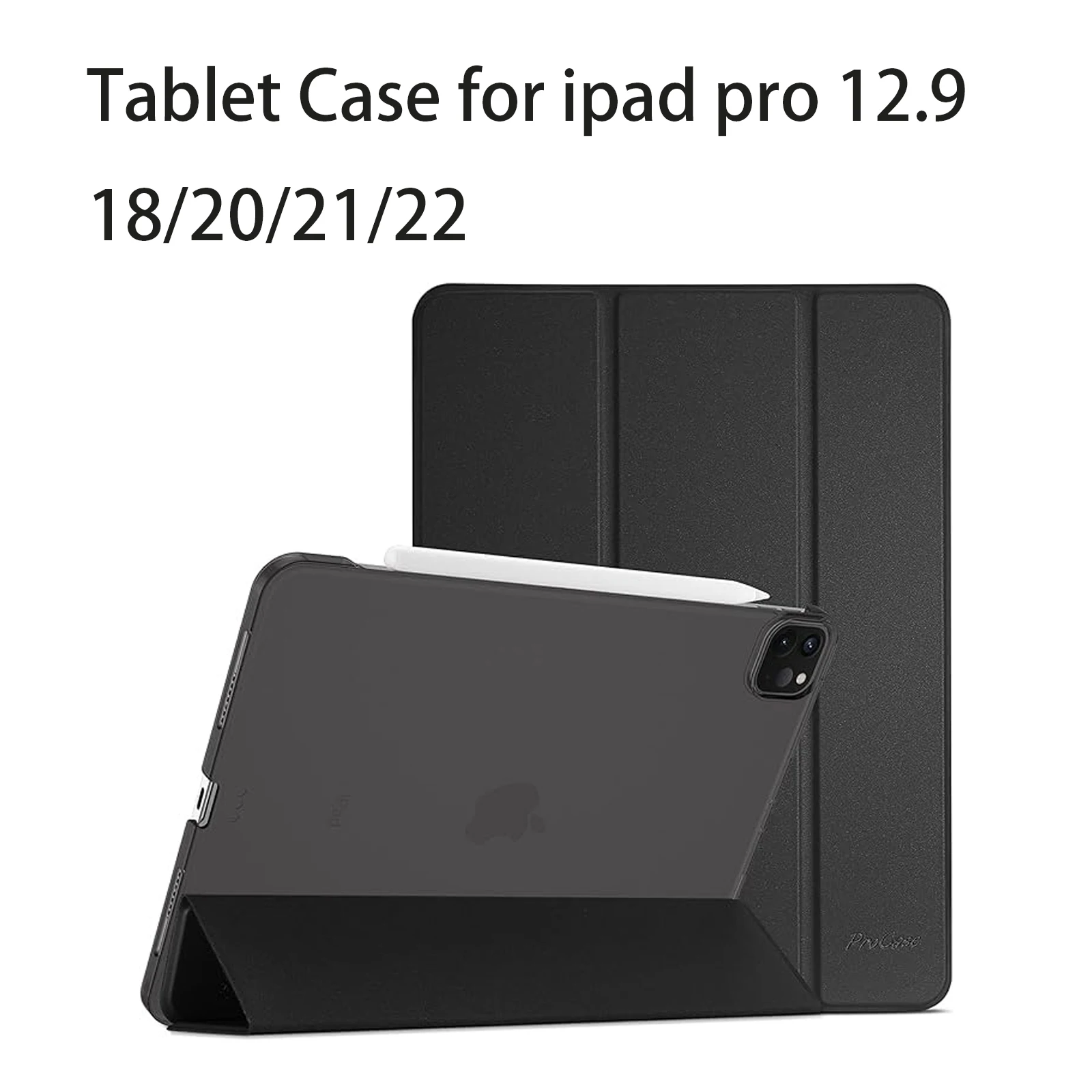 

Чехол для планшета iPad Pro 12.9 18/20/21/22, защитный чехол с функцией Smart Wake up (материал из искусственной кожи, ультратонкий, ударопрочный)