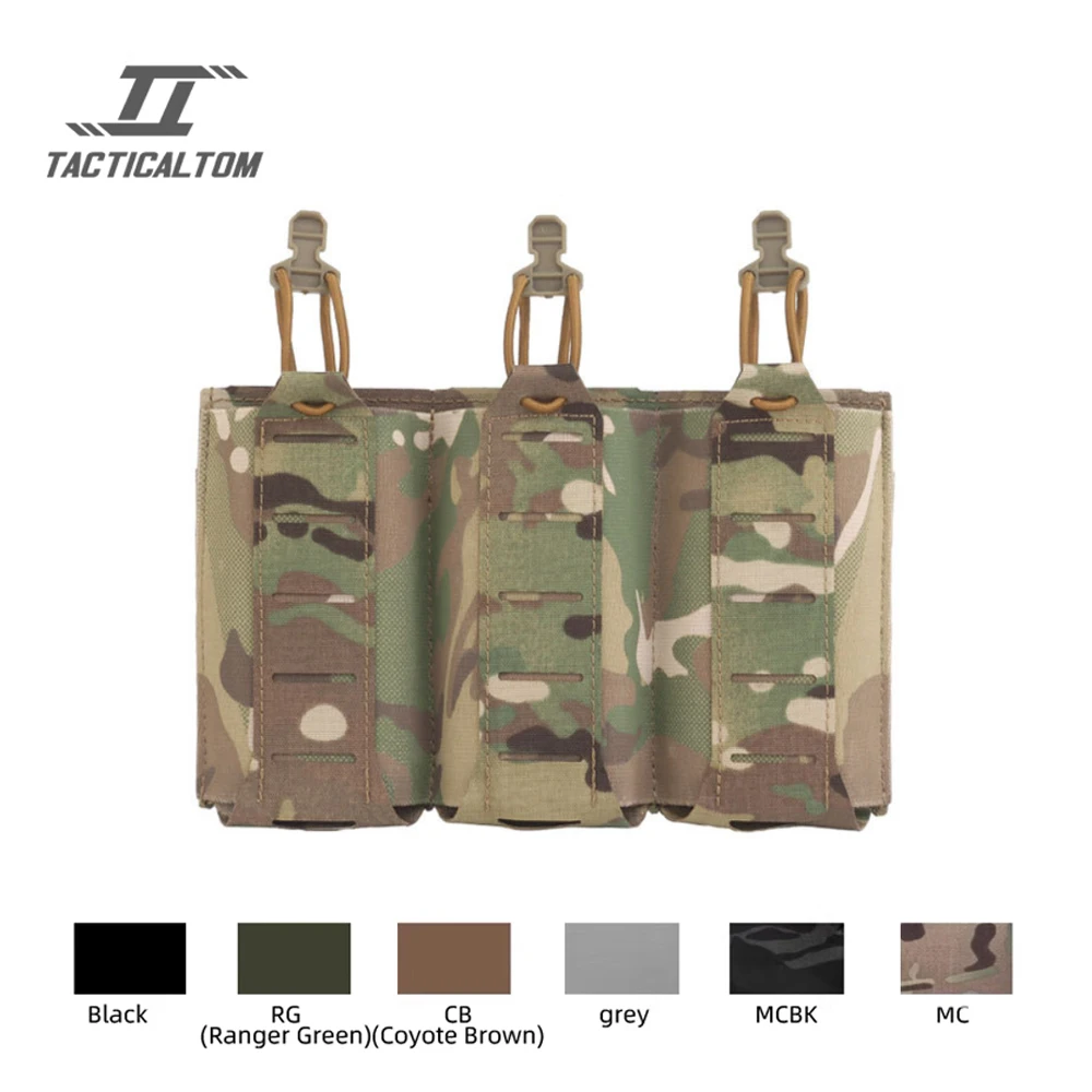 

Tactical vest front MOLLE compatible 5.56&7.62 dual caliber elastic triple storage bag portable magazine tool dual storage bag