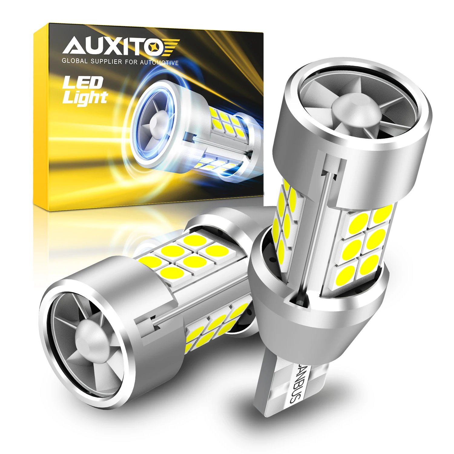 AUXITO 2Pcs 2000LM W16W T15 LED Canbus No Error Revers Back Up Lights With Fan Turbo T15 T16 Revering Lamp 12V 6500K Super White