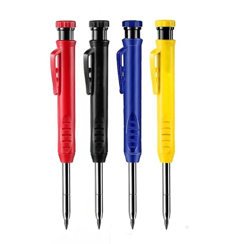 2Pcs Professional Carpenter Pencil Multi-purpose Long Nib Tip Mechanical Pencil Waterproof Precise Marking Scribing Marking