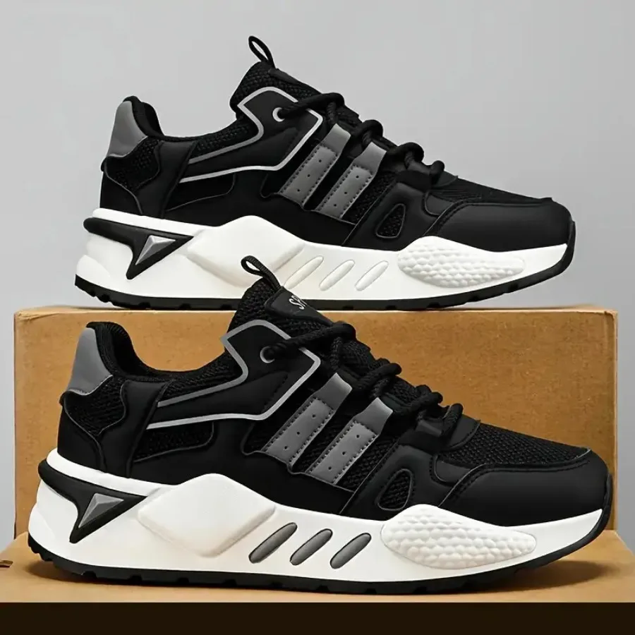 

Sneakers Men's Fashionable Thick-soled Shoes Anti-slip Lace-up Low-top Running Shoes Comfortable Shoe Styles Suitable for Outdo
