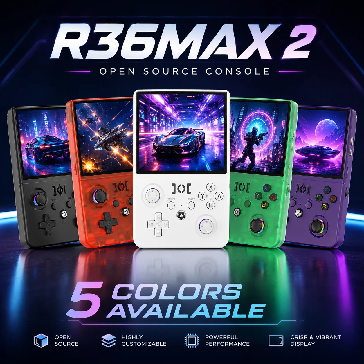 R36 Max2 Local Stock 128g Retro Handheld Game Console Linux System 4.5