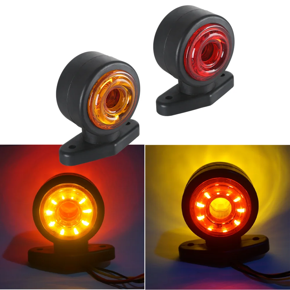 

1 pair Car Truck LED Side Marker Light 12-30V Rubber Plastic Double Side Indicator Lamps Red Yellow for Trailer