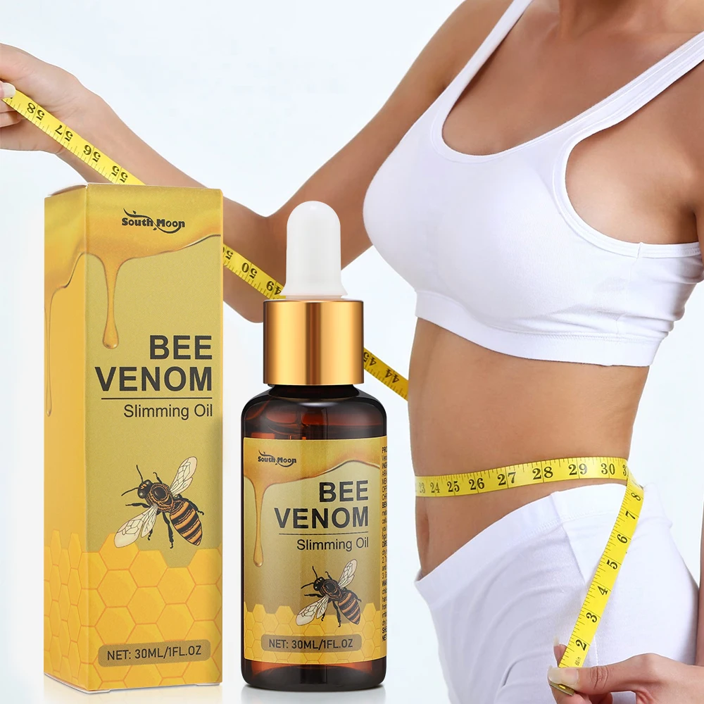 Bee Venom Body Slimming Oil Thin Leg Waist Belly Weight Loss Fat Burner Massage Oil Tighten Skin Improve Sagging Essential Oil