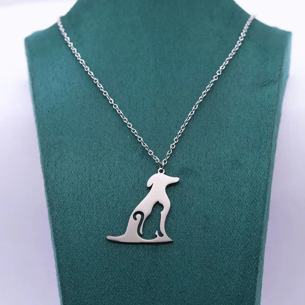 Chandler Cute Sitting Dog Cat Pendant Necklace for Women Girls Stainless Steel Jewelry Pet Lover Necklaces Gift Trend New