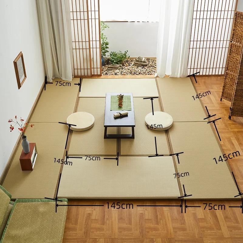 Japanese Traditional Igusa Tatami Mat Woven Rush Straw Mats Sleeping Flooring Judo Mattress Mat for Bedroom Dormitory Yoga