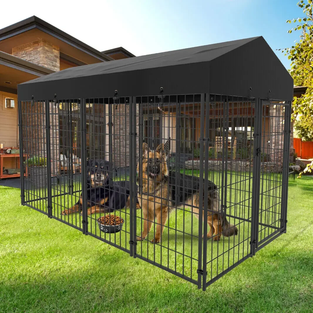 Extra Large Dog Cage Heavy Duty Pet Run Enclosure Pet Playpen with Roof Outdoor Pet Kennel High Fence