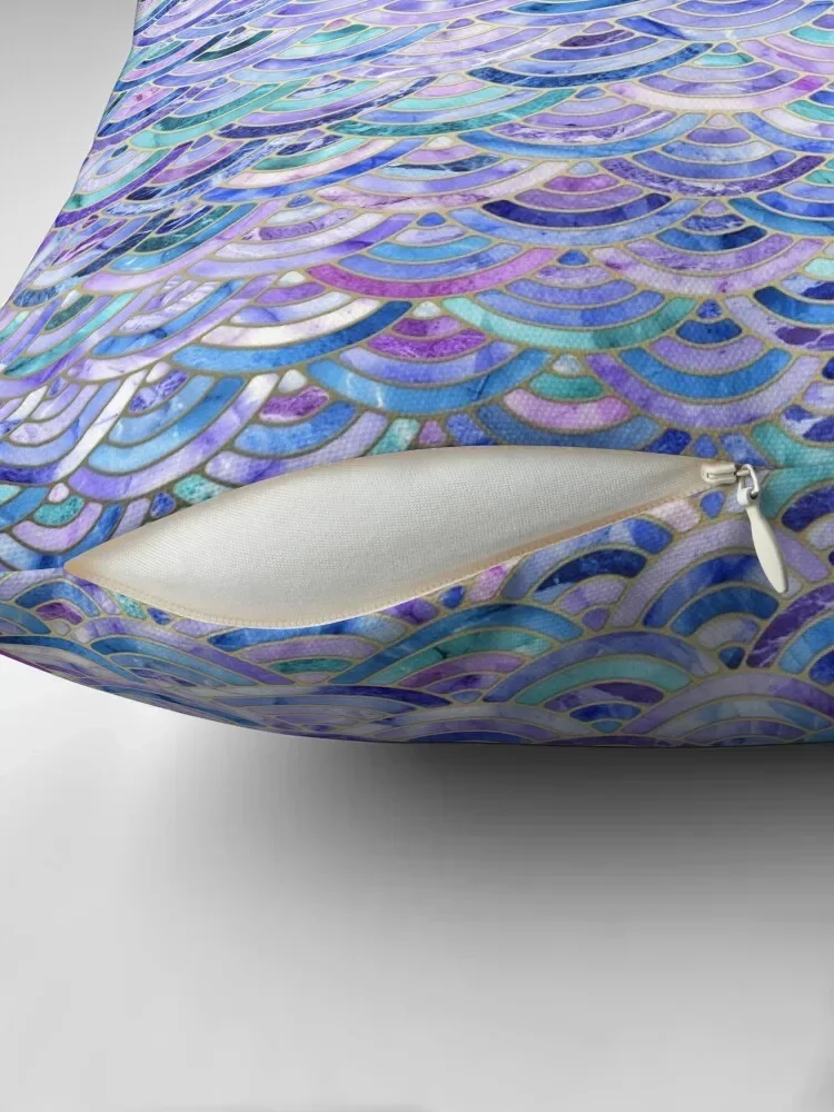 Marble Mosaic in Amethyst and Lapis Lazuli Throw Pillow Sofa Covers ornamental pillows pillow