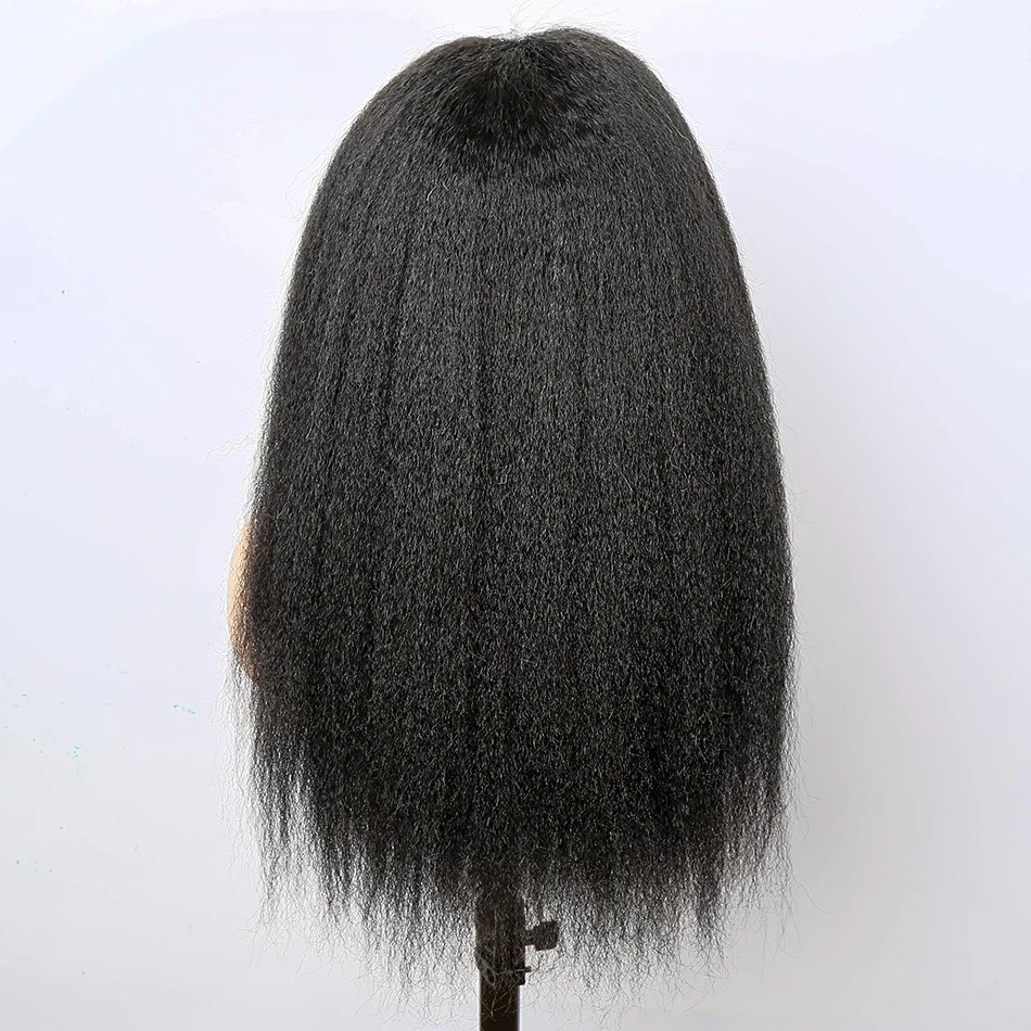 Vor gezupfte lange 26 "natürliche Yaki gerade schwarz 180 Dichte Spitze Front Perücke für schwarze Frauen mit Baby Haar Spitze frontale tägliche Perücken