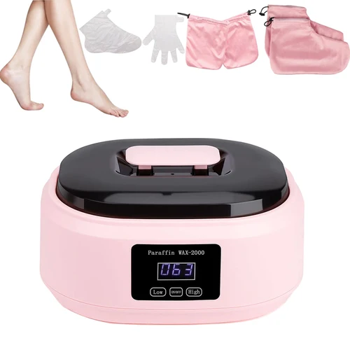 Imagen 1 del producto Calentador de cera de 200W para manos y pies, depilación corporal para baño, sincronización Digital, máquina de terapia de granos de cera para hombres y mujeres, Spa, cuidado de la piel suave