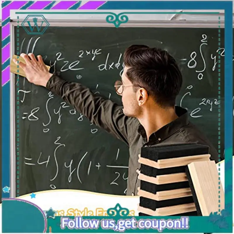 A75Q-40 pacote de borracha de quadro-negro borracha de feltro de lã borracha de giz de madeira sem poeira limpador de borracha de quadro-negro para crianças professores