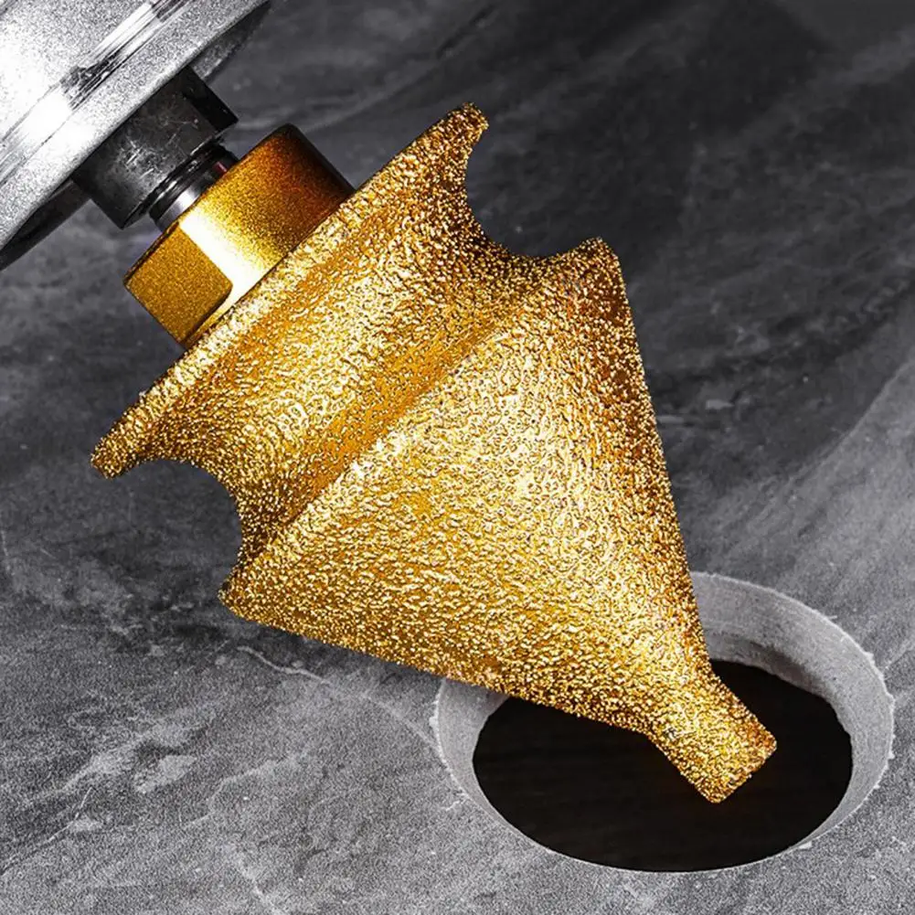 Diamonds Chamfering Bit for Grinder 4-in-1 Diamonds Hole Saw Beveling Grinding Head Fit for Granite Marble Tile Ceramic Stone