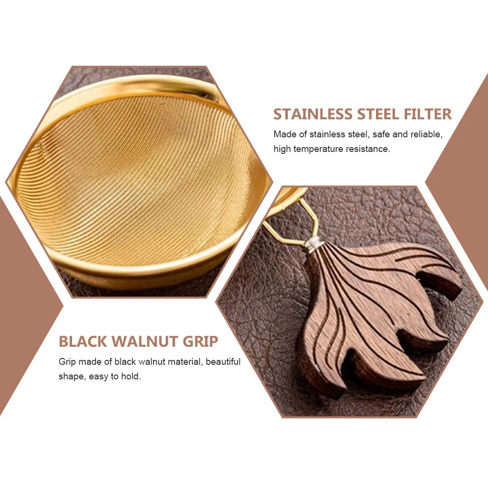 

Tea Strainer Wooden Handle Premium Materials Heat Resistant Perfect Gift for Tea Enthusiasts Home Kitchen Accessory