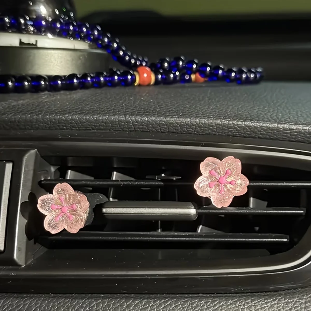 

6Pcs/Set Car Outlet Car Air Vent Clip - Cute Cherry Blossom Flower with Sparkle Interior Decoration Accessories(No Fragrance)
