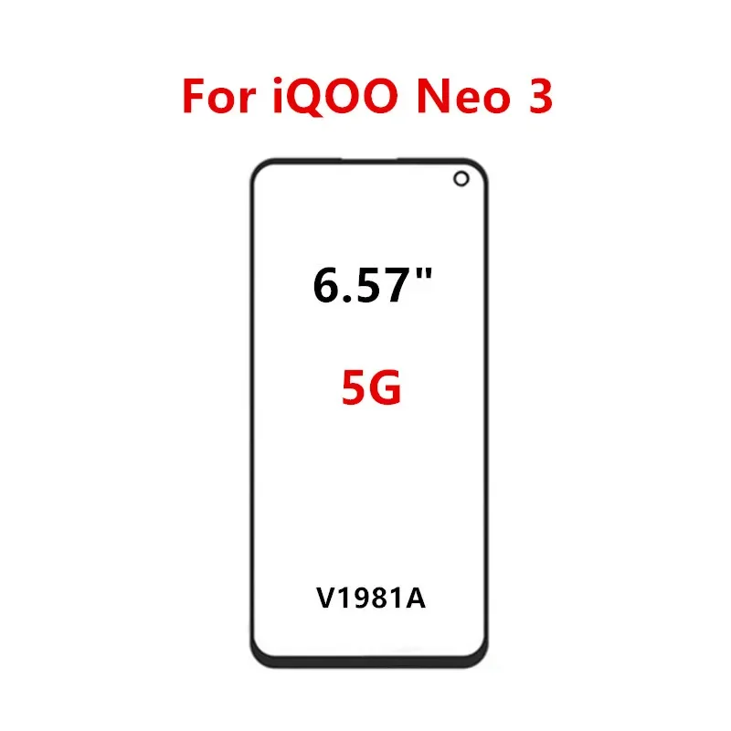 Neo5 Neo3 Touch Screen For Vivo IQOO Neo 6 SE 5 5S Lite 3 Front Panel LCD Display Outer Glass Cover Lens Repair Replace Parts