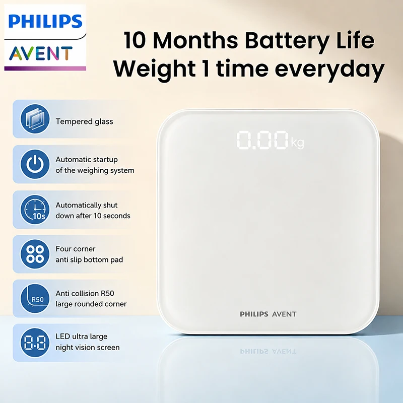

Avent Home Intelligent Electronic Scale LED Screen Anti Slip Anti-collision Weight Scale Automatic On Off Three Weighing Units
