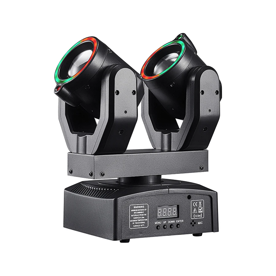 Nieuwe Double Head Moving Head Beam Light met diafragmaafstandsbediening DMX512 DJ Disco Bar Kerstverjaardagsfeestje Effectlicht