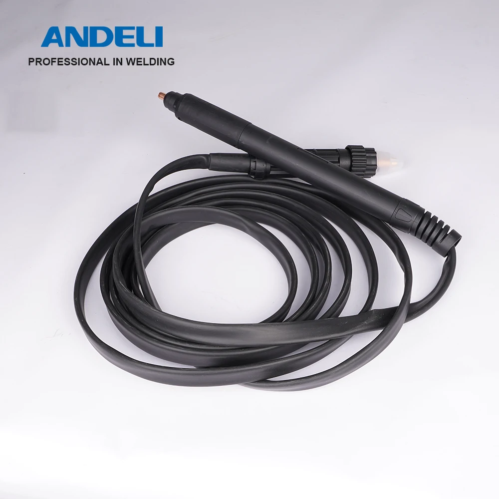 ANDELI Plasma Cutting Torch 6M Black Straight Handle Adapt to CNC Plasma Cutter Non-HF Contact Cutting IPT-60