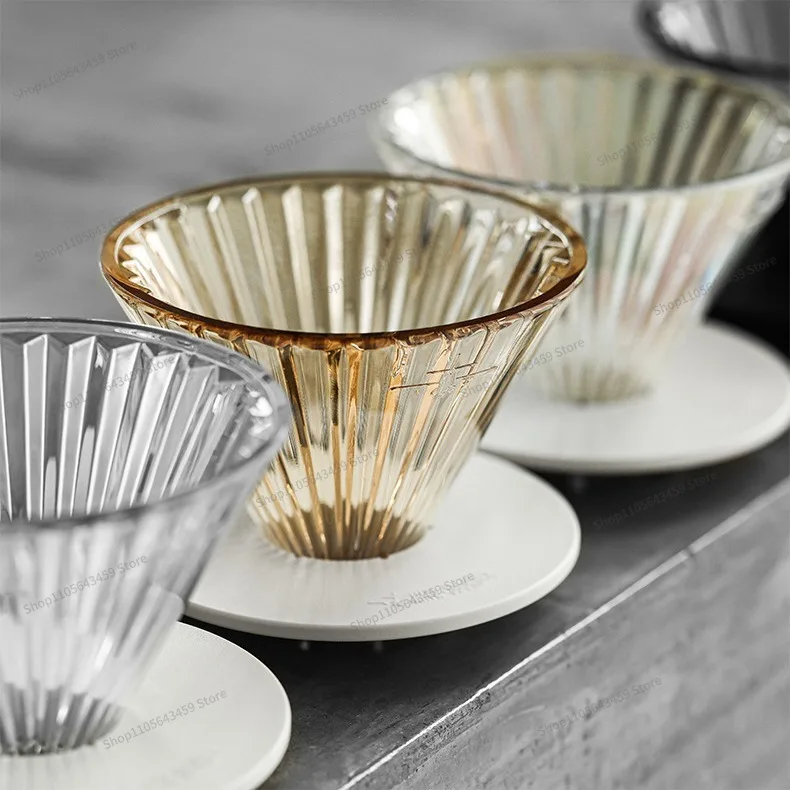 For heat-resistant glass V60 filter cup 01 Hand flushing drip cup Household filter cup Coffee utensils