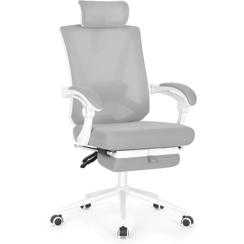 

Ergonomic Office Chair with Footrest, Ergonomic Desk Chair with Adjustable 2D Lumbar Support, High Back Computer Chairs with Ad