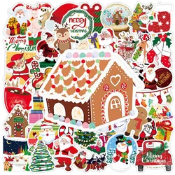 Autocollants de Noël mignons pour enfants, graffiti, arbre, strass, ordinateur portable, bagages, planche à roulettes, décalcomanies amusantes, jouets, cadeau de bricolage, 10 pièces, 30 pièces, 50 pièces