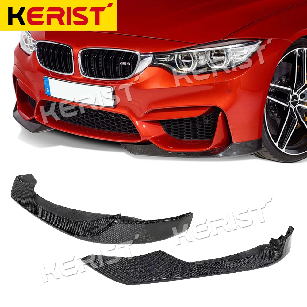 f82  Carbon m4 Bumper For bmw m4 2015-2018 2PCS Car Sticker Front Bumper  Splitter Fins Body Spoiler Canards Case