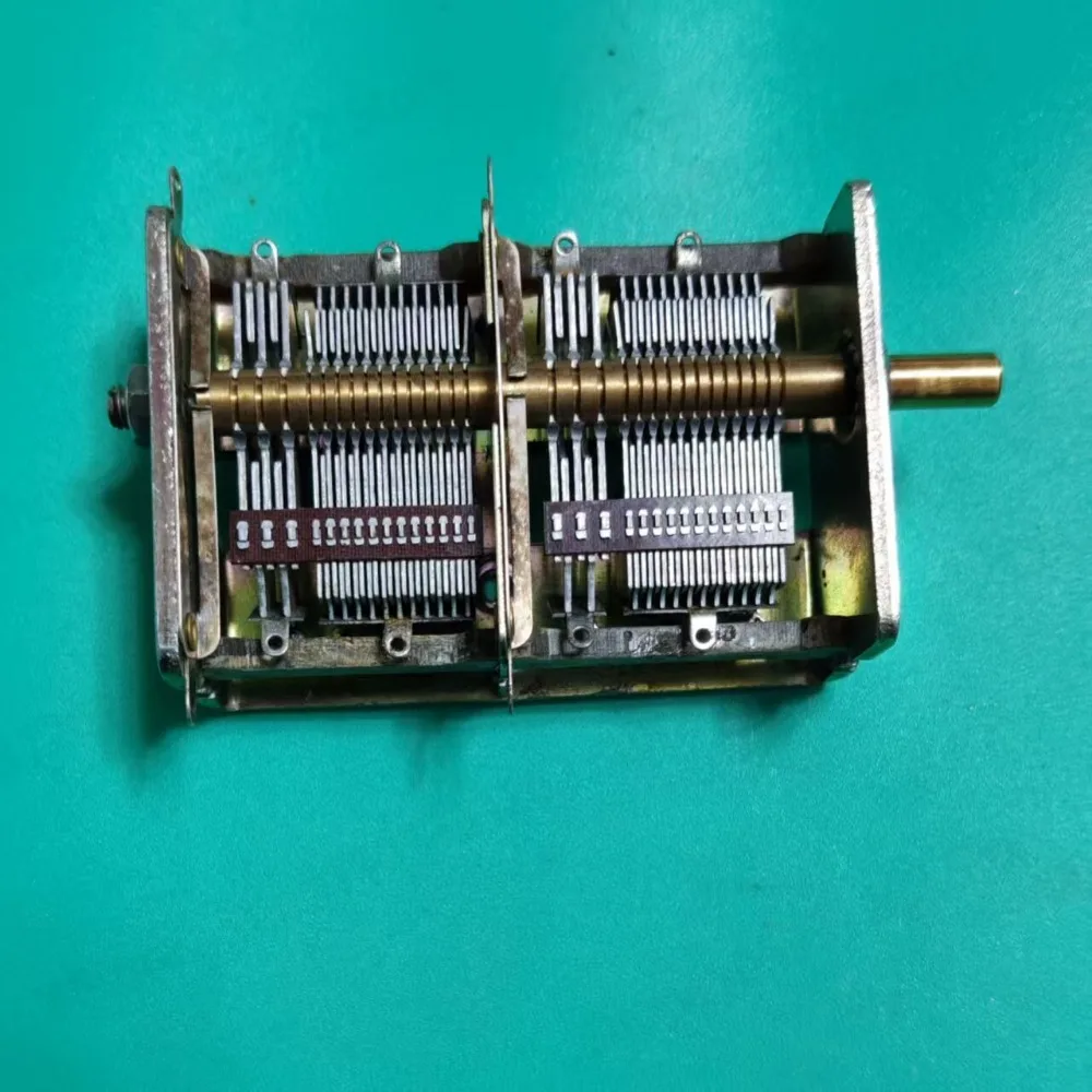 CB-2-365 Air Variable Capacitor Silver Shaft Dual Gang for Radio Tuning