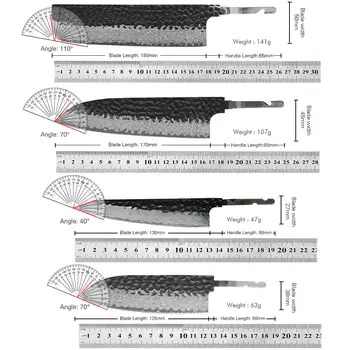 TURWHO 1-10件套日式廚刀坯料 DIY大馬士革鋼VG10刀芯廚房刀具套裝 刀具製作工具 無刀柄 10 最佳銷售 刀坯 - №8