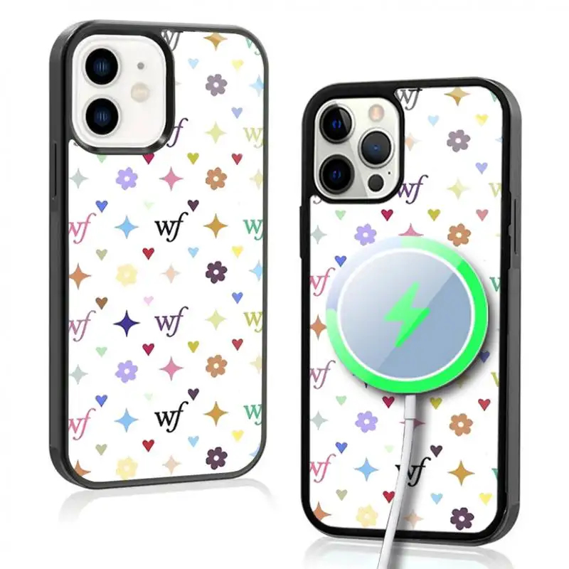 Monogram Designs Phone Case For IPhone 11 12 13 14 15 Plus Pro Max Mirror Acrylic Cover For Magsafe Wireless Charging