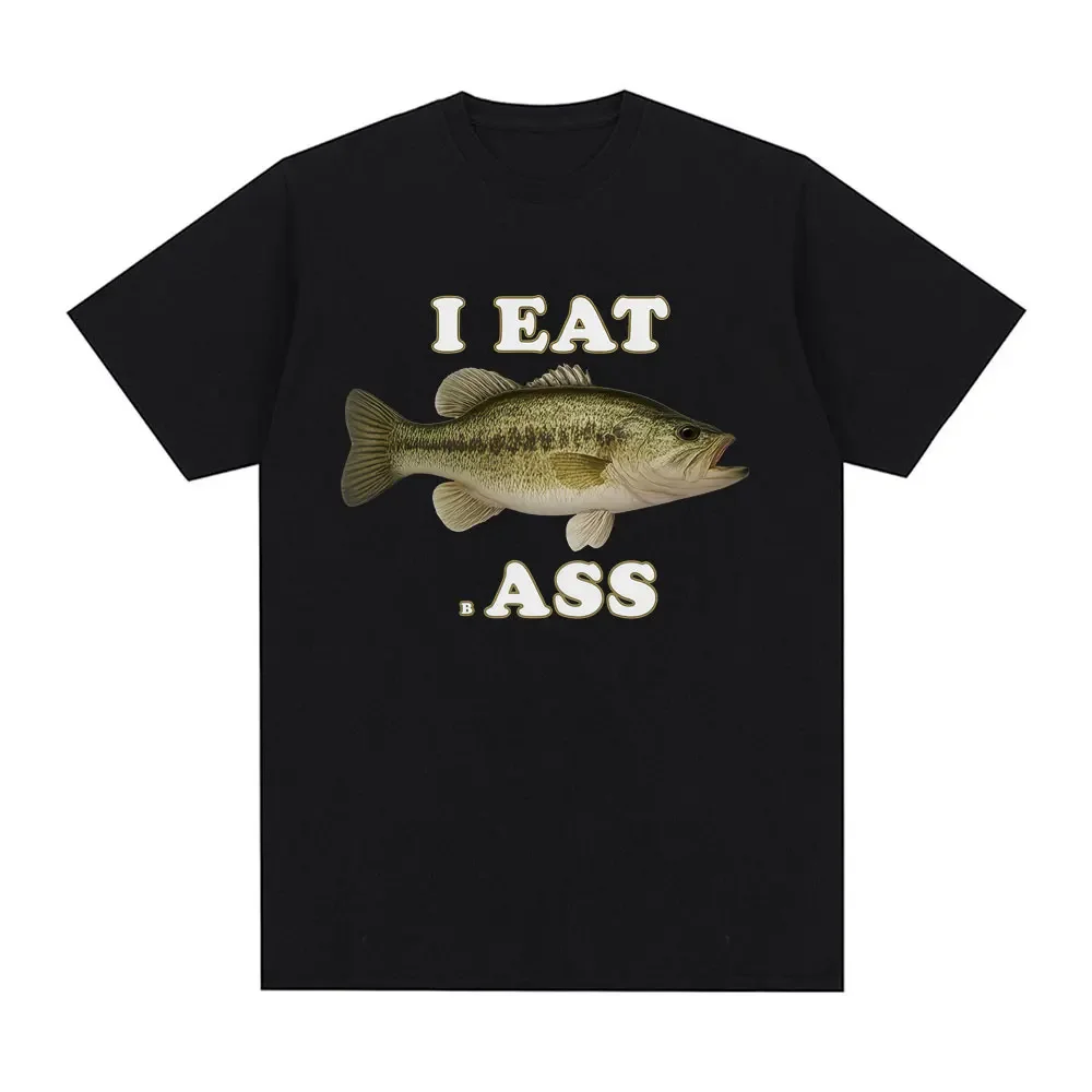 

Camiseta divertida I eat Bass mee Fish camiseta de manga corta extra grande para ropa casual femeninao