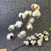 Artificial Dried Cotton Flowers White Flower Branch For Wedding Party Decoration Fake Flower Home Flower Decor Eucalyptus Leaves