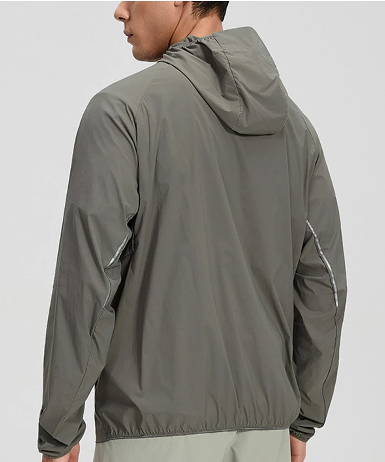 Herren Regenjacke Wasserdicht Leicht Reflektierend Packbare Regenjacke mit Reißverschluss Wanderjacken für Laufen Radfahren Golf Angeln – Detail 7