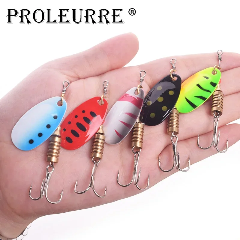 1 Pc 3.5g 5.5g Rotating Spinner Spoon Fishing Lure Metal Sequins Bait Wobbler Pesca Fishing Tackle for Bass Trout Perch Pike