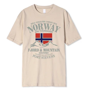Camisa de algodão dos homens com a bandeira do mundo, camisa de manga curta com um tamanho grande, estilo hip hop engraçado e louco, verão 8 principais vendas roupa noruega - №3