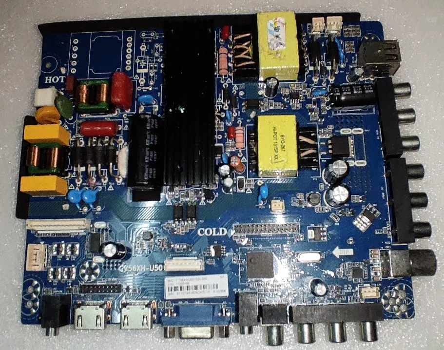 ¡Envío gratis! Placa base de TV tres en uno, CV56XH-U50, voltaje de corriente 550ma 120-180v 1000w, funciona bien