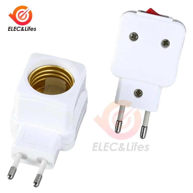 5 Pz 220 V E27 HA CONDOTTO LA Lampadina Lampadina Presa Integrata Con Interruttore On/Off Modello A Spirale Lampada Base Connettore Adattatore Spina UE