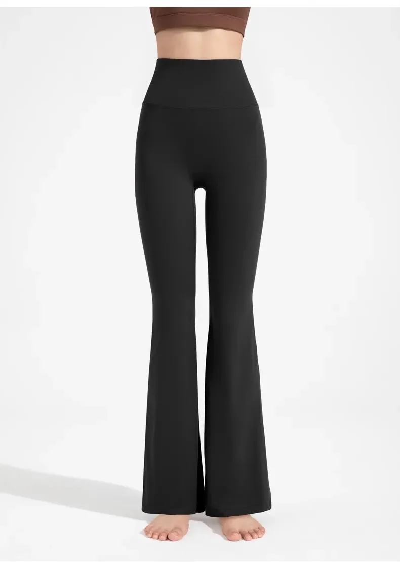 Pilates-Sporttights mit hoher Taille, ausgestellte Yoga-Hose, nahtlose Leggings, Damen-Fitness-Hosen mit Hüftlift, hautfarbene Freizeit-Sport-Yoga-Hose – Detail 2