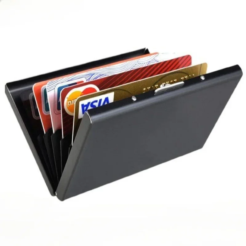 Multifunctional Stainless Steel Card Box for ID Credit Card Storage Organizer Metal Business Card Holder Box Bag Case Wallet