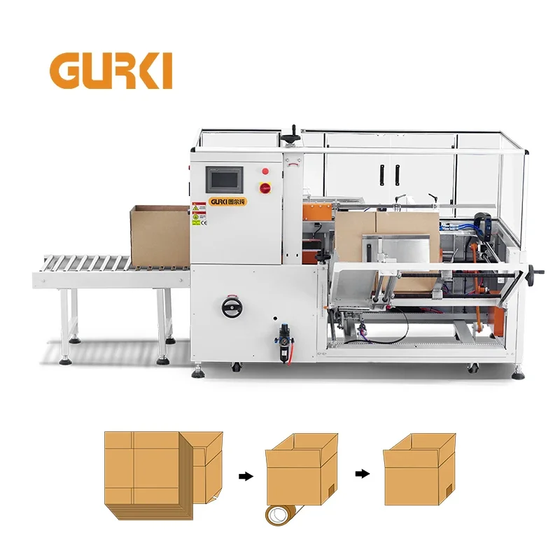 GURKI Automatic Case Packer / Case Erector / Carton Box Packing Machine with factory price