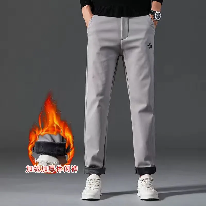 High Quality Men's Golf Pants Winter Villus Thicken Warm Comfort Golf Trousers outdoor Elastic loose Casual Sport Work Pant 골프웨어