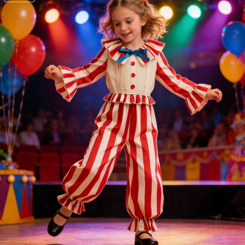 Clown Costumes For Kids Carnival Festive Party Cosplay Circus Funny Joker Costume Kids Birthday Carnival Party Horror Outfit