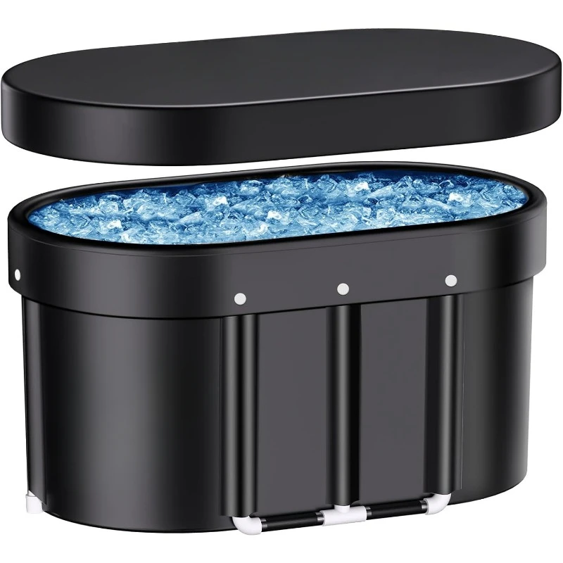 

Oval Ice Bath Tub with Cover for Athletes XL Portable Cold Plunge Tub 118 Gal Capacity for Cold Water Therapy Ice Baths