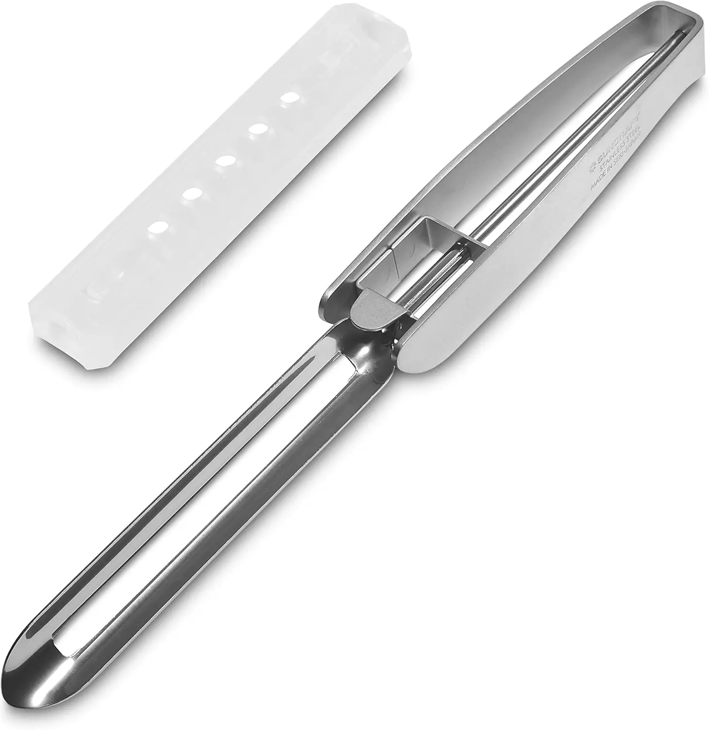 

Japanese Stainless Steel Long Vegetable Peeler, 8.5 Inch with Safety Cover